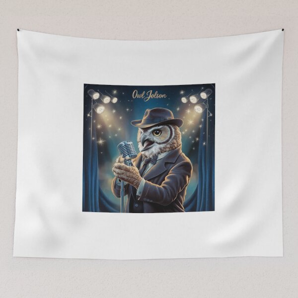 Item preview, Retro Jazz Owl Jolson - Nostalgic Night Singer designed and sold by Colorful-Garden.
