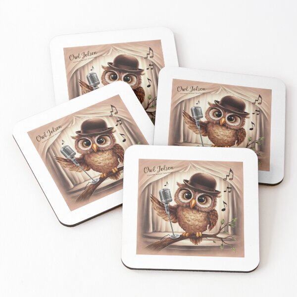 Item preview,  Retro Jazz Owl Jolson - Nostalgic Night Singer designed and sold by Colorful-Garden.