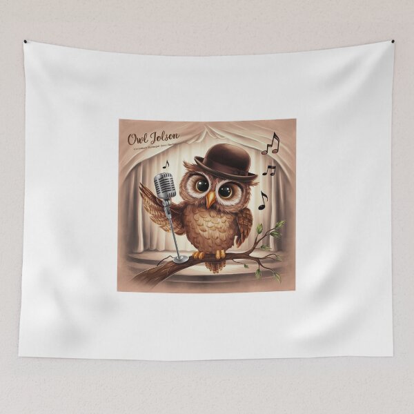 Item preview,  Retro Jazz Owl Jolson - Nostalgic Night Singer designed and sold by Colorful-Garden.