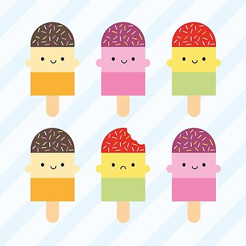 Artwork thumbnail, Kawaii Summer Ice Lollies / Popsicles by marcelinesmith