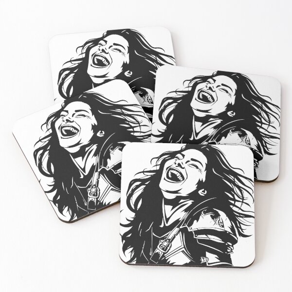 Item preview, Laughing Female Knight Black and White Design designed and sold by VMPrinting.