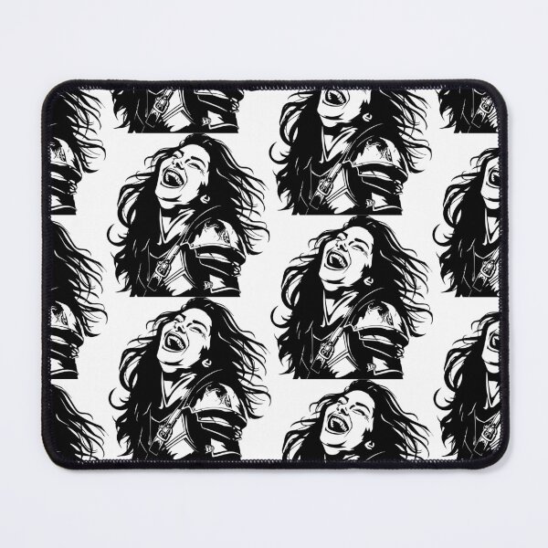 Item preview, Laughing Female Knight Black and White Design designed and sold by VMPrinting.