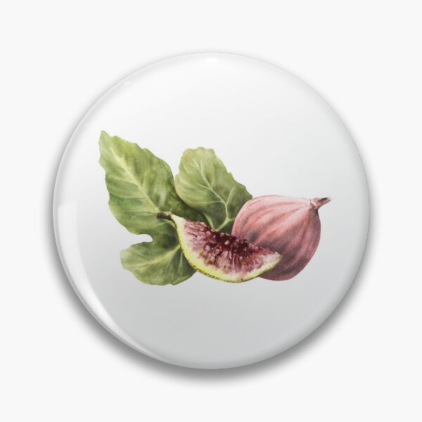 Item preview,  Figs with leaves, juicy purple whole and cut fruit. hand-drawn watercolor sticker  designed and sold by BartolArt.