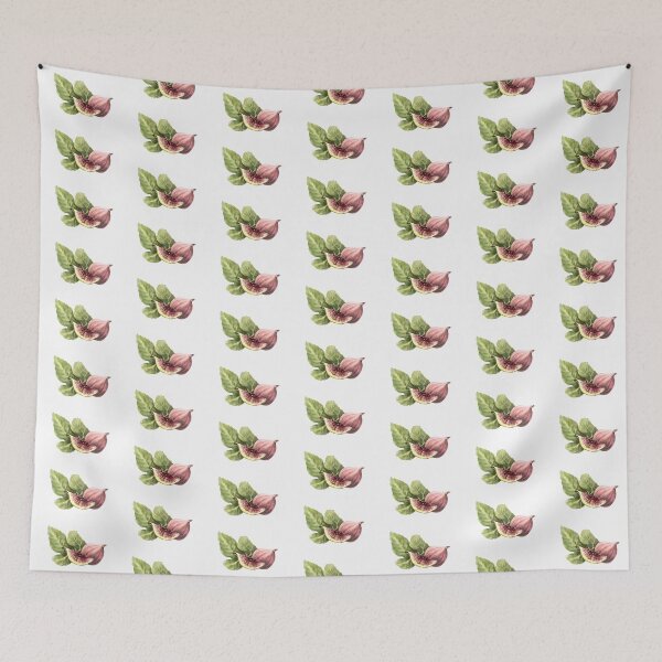 Item preview,  Figs with leaves, juicy purple whole and cut fruit. hand-drawn watercolor sticker  designed and sold by BartolArt.
