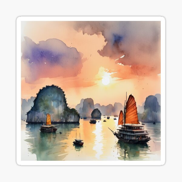Item preview, Halong Bay in Vietnam designed and sold by ArtsyTeegee.