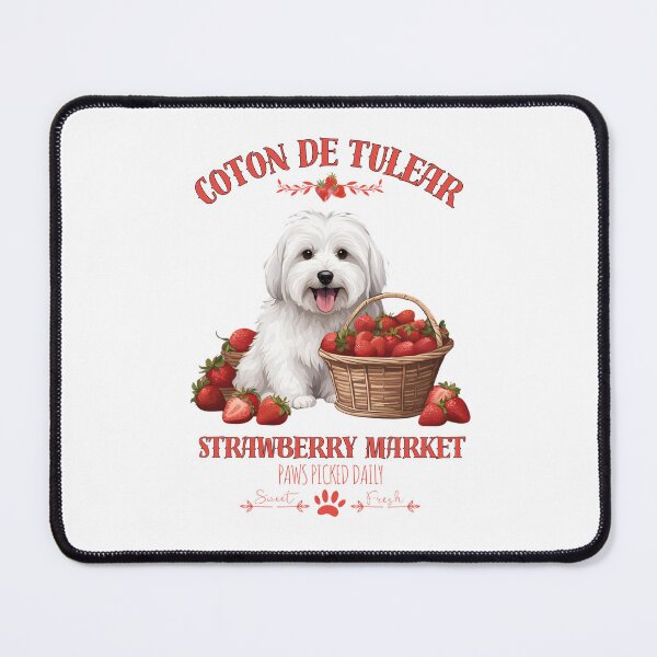 Item preview, Coquette Aesthetic Dog Strawberry market paws picked daily sweet and fresh coton de tulear designed and sold by GoodyPaws.