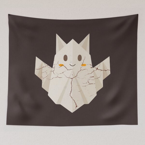Item preview, cute origami ghost cat designed and sold by EULALIA Twarog.