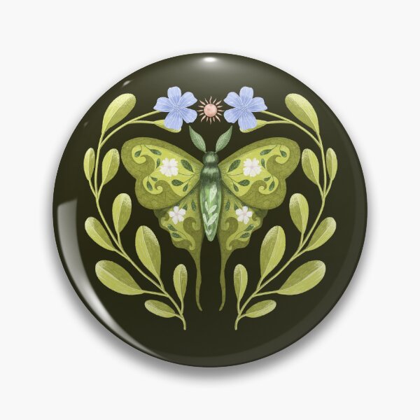 Item preview, Moss green luna moth designed and sold by pinkyfish1010.
