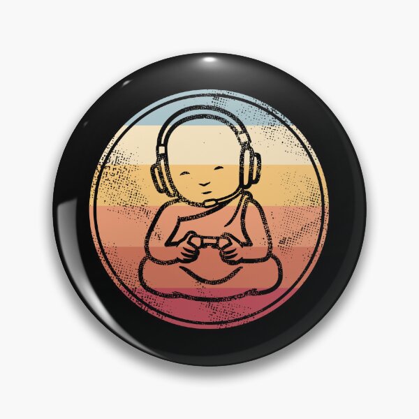 Item preview, Buddha Headphones Gamer - Retro Buddhist Monk Video Gaming designed and sold by propellerhead.