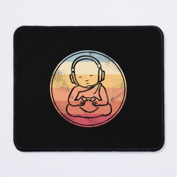 Item preview, Buddha Headphones Gamer - Retro Buddhist Monk Video Gaming designed and sold by propellerhead.