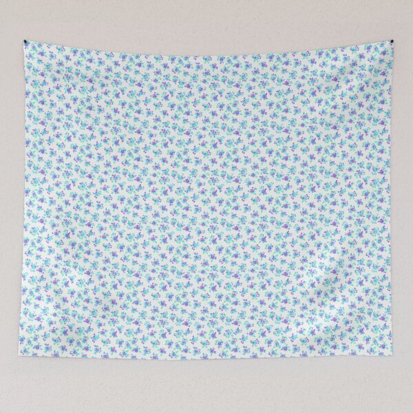 Item preview, Small flowers, violet-turquoise on a white background designed and sold by Alex  Blud.