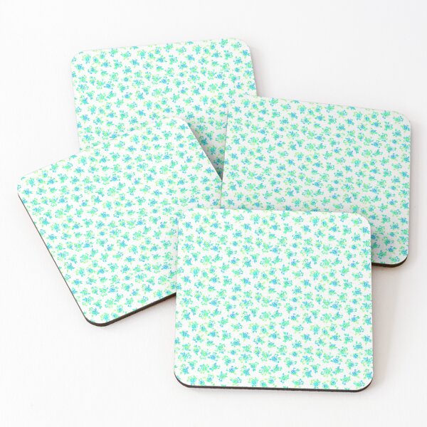 Item preview, Small flowers, green-blue on a white background designed and sold by Alex  Blud.