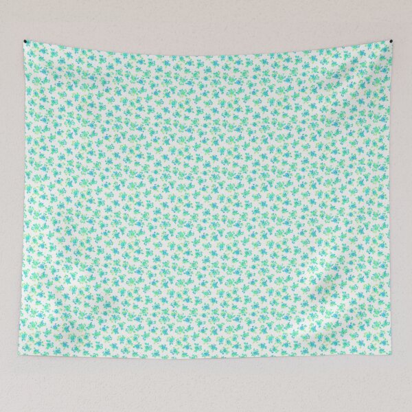 Item preview, Small flowers, green-blue on a white background designed and sold by Alex  Blud.