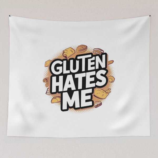 Item preview, Gluten Hates Me - Funny Gluten-Free Awareness Design designed and sold by Colorful-Garden.