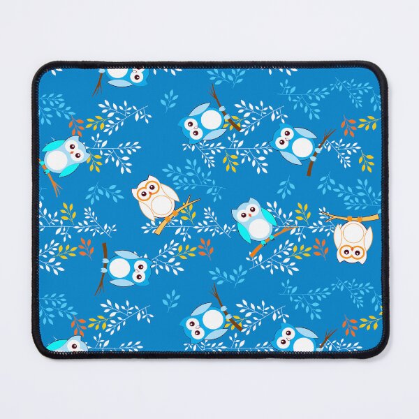 Item preview, Blue owls on branches designed and sold by SueKnox.