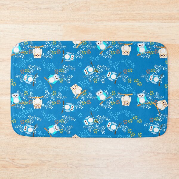 Item preview, Blue owls on branches designed and sold by SueKnox.