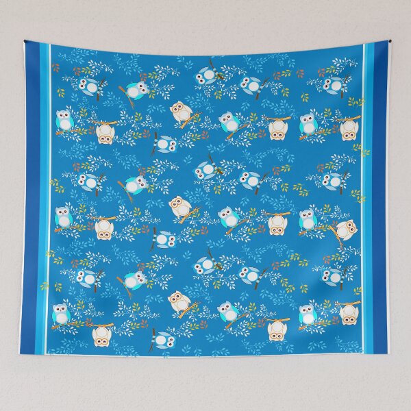 Item preview, Blue owls on branches designed and sold by SueKnox.
