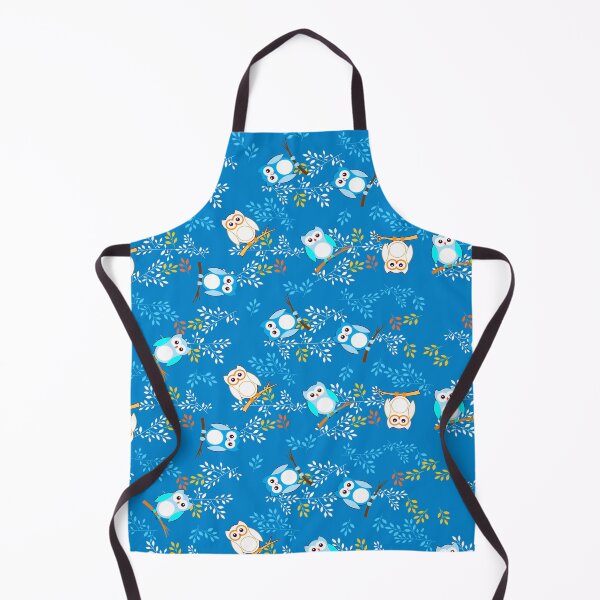 Item preview, Blue owls on branches designed and sold by SueKnox.