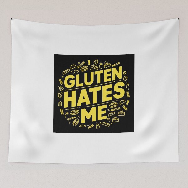 Item preview, Gluten Hates Me - Funny Gluten-Free Awareness Design designed and sold by Colorful-Garden.