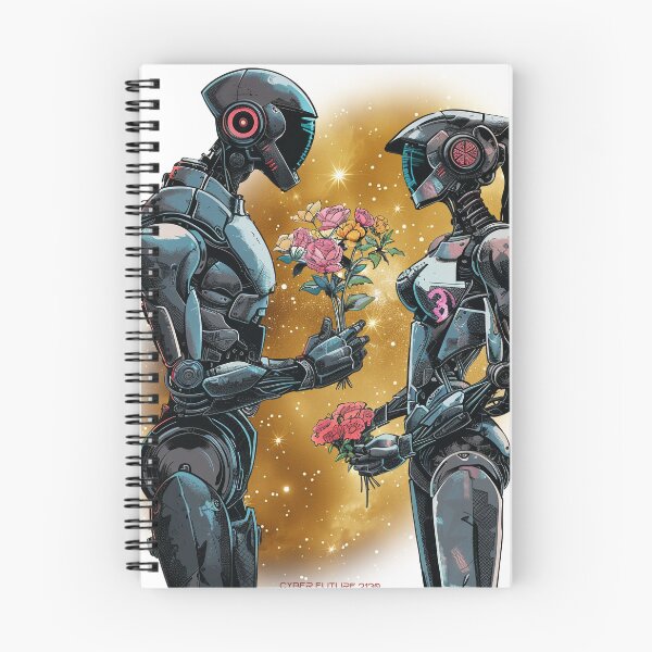 Item preview, Cyberpunk Robots Fall in Love with Flowers 5 designed and sold by IBTees.