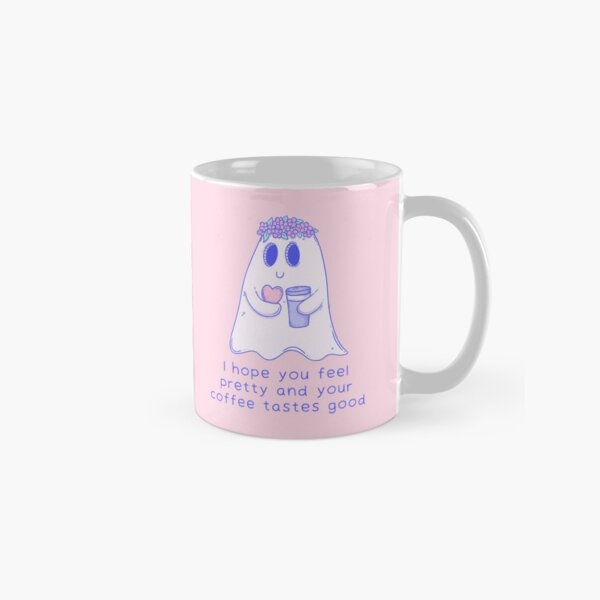 Item preview, Cute Ghost Illustration - I Hope You Feel Pretty and Coffee Tastes Good designed and sold by Jess.a.creates.