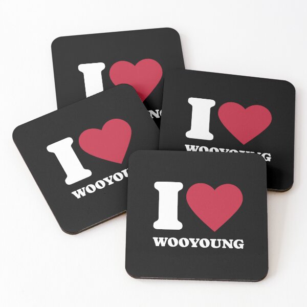 Item preview, ATEEZ ATINY  i love wooyoung heart white text typography Morcaworks designed and sold by Morcawork.