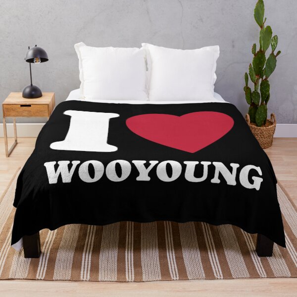Item preview, ATEEZ ATINY i love wooyoung heart white text typography Morcaworks designed and sold by Morcawork.