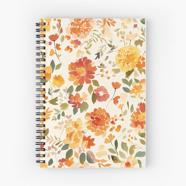 Item preview, seamless watercolor pattern of autumn flowers and leaves designed and sold by DMay-art.
