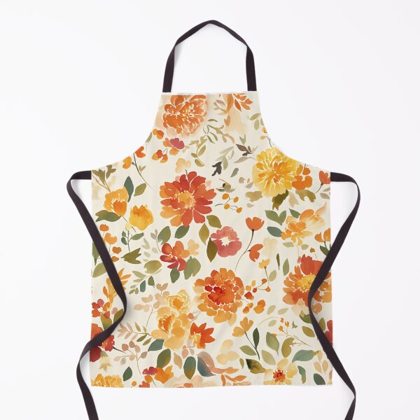 Item preview, seamless watercolor pattern of autumn flowers and leaves designed and sold by DMay-art.