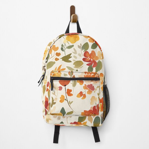 Item preview, seamless watercolor pattern of autumn flowers and leaves designed and sold by DMay-art.