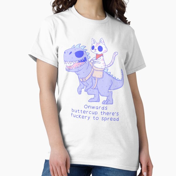 Artikel-Vorschau von Lustige Katze reitet Dinosaurier - Onwards Buttercup, designt und verkauft von Jess.a.creates.