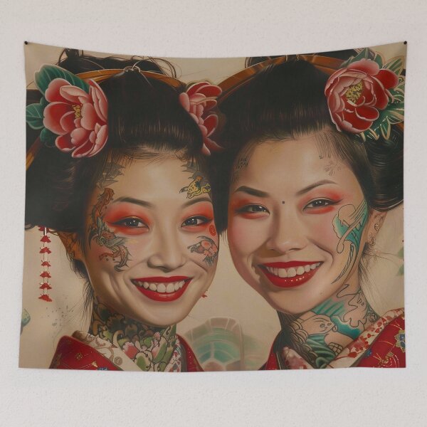 Item preview, Portrait of Twin Geishas Yukiko and Tomiko designed and sold by HighlyDeep.