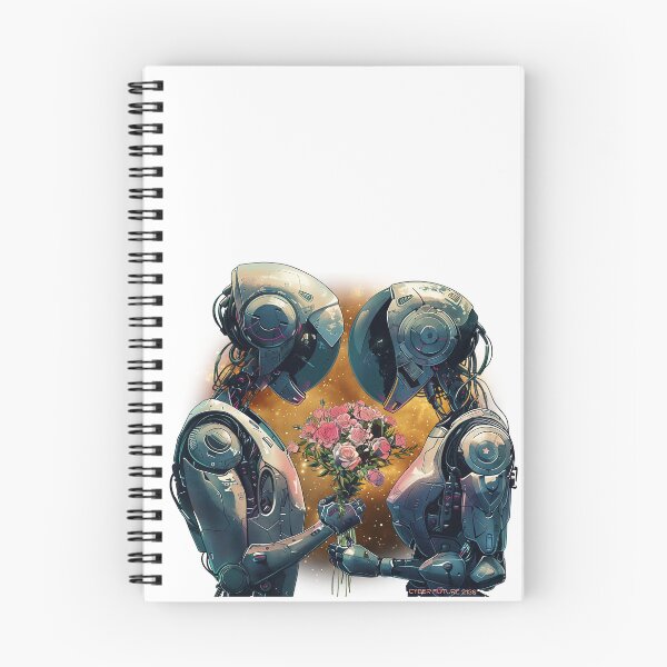 Item preview, Cyberpunk Robots Fall in Love with Flowers 18 designed and sold by IBTees.