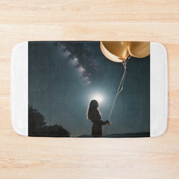 Item preview, Dreamy Night Sky: A Silhouette with Balloons Under the Milky Way designed and sold by Aqmean.