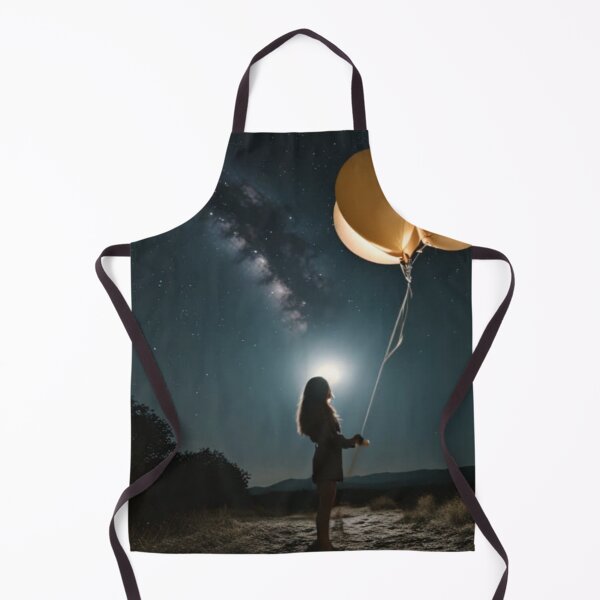 Item preview, Dreamy Night Sky: A Silhouette with Balloons Under the Milky Way designed and sold by Aqmean.
