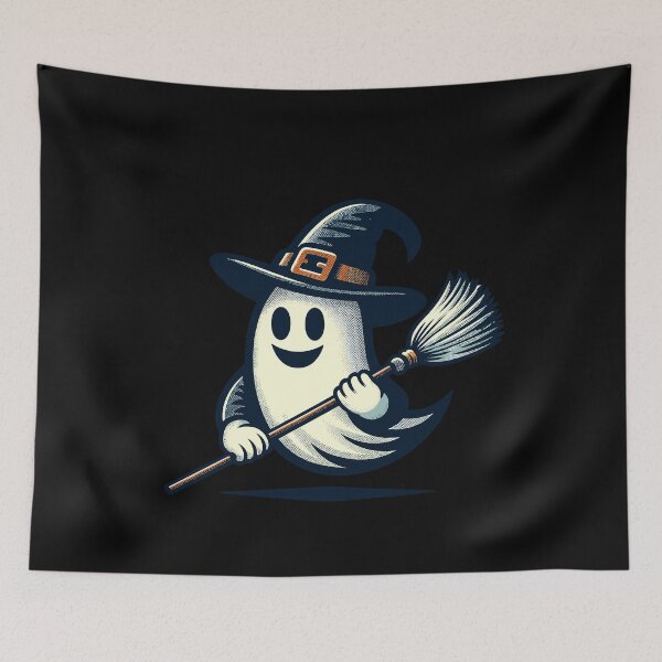 Item preview, Funny Witch Ghost Witches Broom Halloween designed and sold by LuminOrb.
