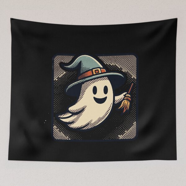 Item preview, Funny Witch Ghost Witches Broom Halloween designed and sold by LuminOrb.