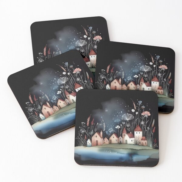 Item preview, Whimsical village design.  designed and sold by ShazellArt.