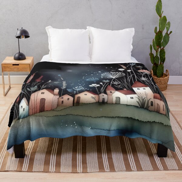 Item preview, Whimsical village design.  designed and sold by ShazellArt.