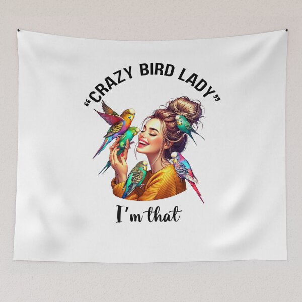 Item preview, I'm that "Crazy Bird Lady", Gift for Budgie lovers, bird lovers, nature lovers, wildlife lovers designed and sold by CrazyInk23.