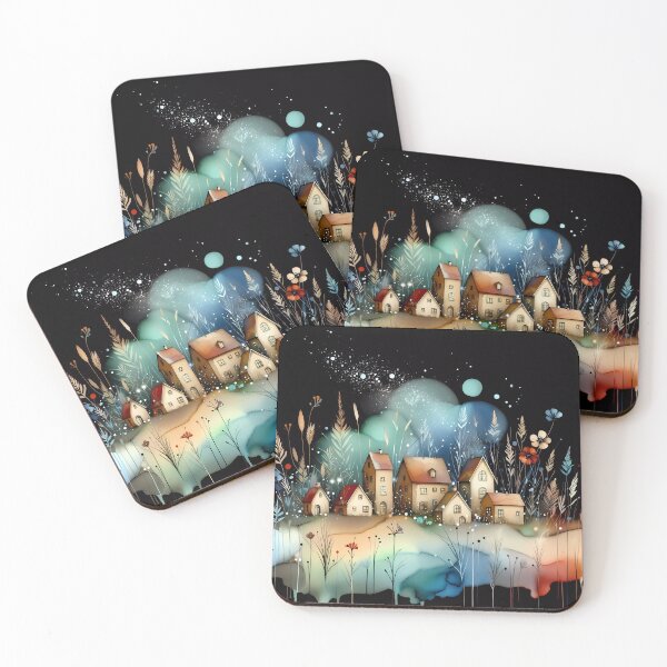 Item preview, Whimsical village design.  designed and sold by ShazellArt.