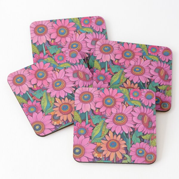 Item preview, Pink sunflowers designed and sold by GasconyPassion.