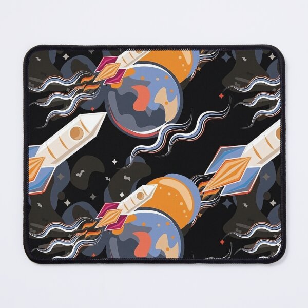 Item preview, Cute cartoon seamless pattern space ship and rocket designed and sold by kajabrines.