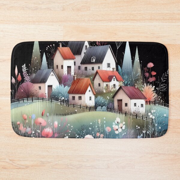 Item preview, Whimsical village design.  designed and sold by ShazellArt.
