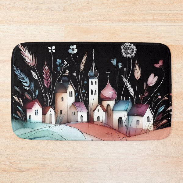Item preview, Whimsical village design.  designed and sold by ShazellArt.