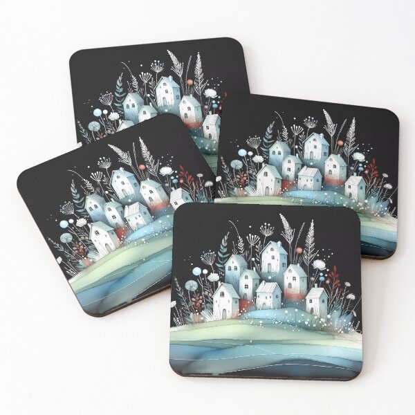 Item preview, Whimsical village design.  designed and sold by ShazellArt.