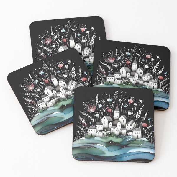Item preview, Whimsical village design.  designed and sold by ShazellArt.