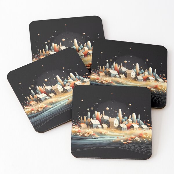 Item preview, Whimsical village design.  designed and sold by ShazellArt.