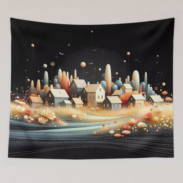 Item preview, Whimsical village design.  designed and sold by ShazellArt.