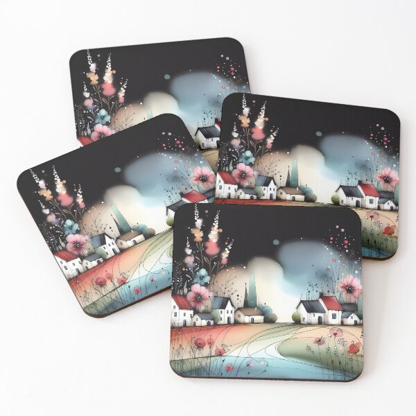 Item preview, Whimsical village design.  designed and sold by ShazellArt.